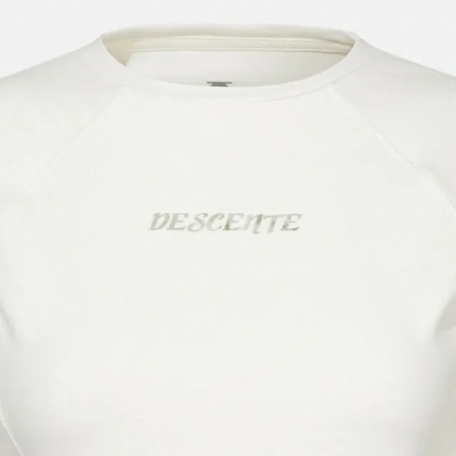 【DESCENTE】迪桑特 女士 訓練上衣 短袖T恤 修身短版上衣(米白色/黑色/珊瑚色)