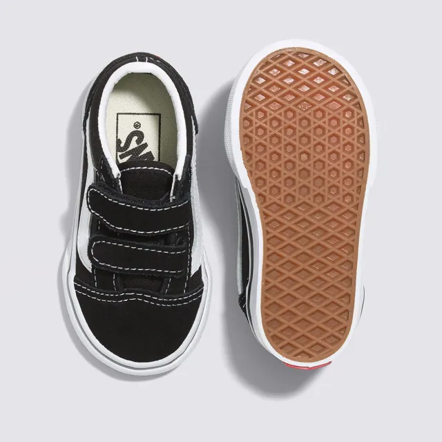 【VANS】官方旗艦 Old Skool V 小童款黑白色滑板鞋/休閒鞋(童鞋)