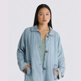 【VANS 官方旗艦】Skate Mac 淺藍色牛仔長版外套