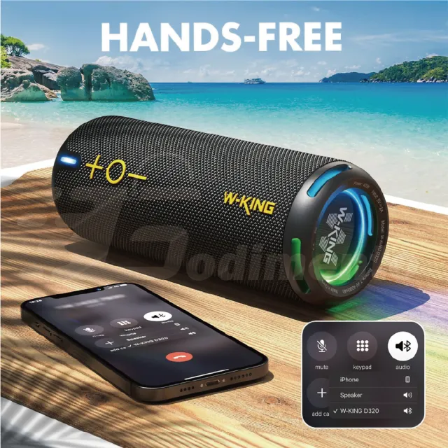 D320 40W 360度環繞防水藍芽喇叭(燈光/TF/AUX音響 EQ重低音喇叭)