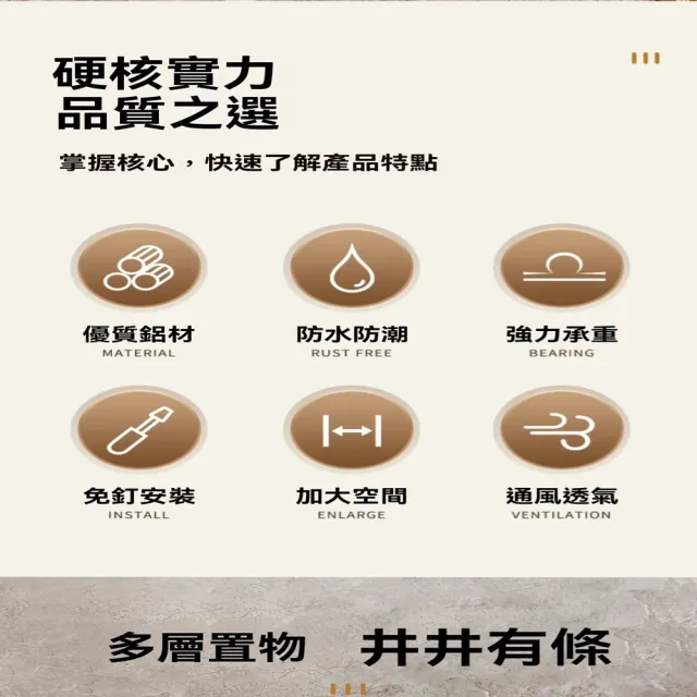 【星優】免打孔浴室衛生間毛巾置物架一體 預售12工作天(防水免釘 長37*寬22*高42)
