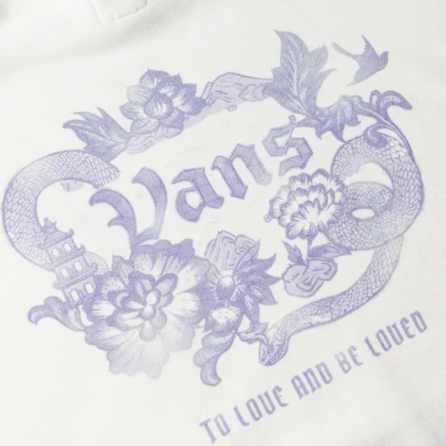 【VANS】官方旗艦 蛇年限定系列 女款米白色紫色漸層連帽大學T
