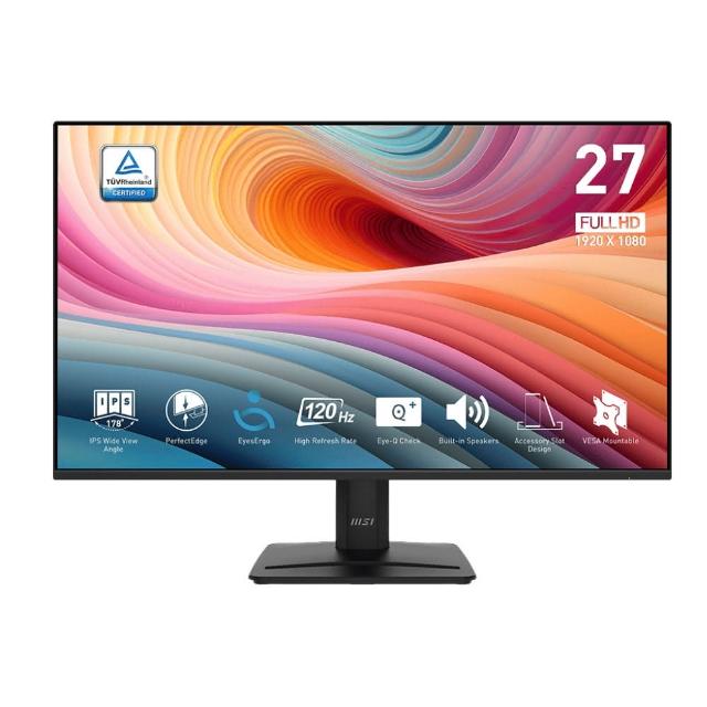 【MSI 微星】PRO MP275 E2 27型 商務螢幕顯示器(FHD/HDMI+DP+VGA/IPS/120Hz/內建揚聲器/HDR)