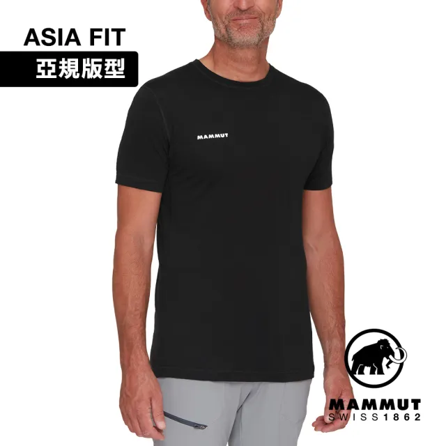 【Mammut 長毛象官方直營】Tree Wool FL T-Shirt Men 羊毛混紡快乾抗臭短袖T恤 黑色 男款 #1017-06680