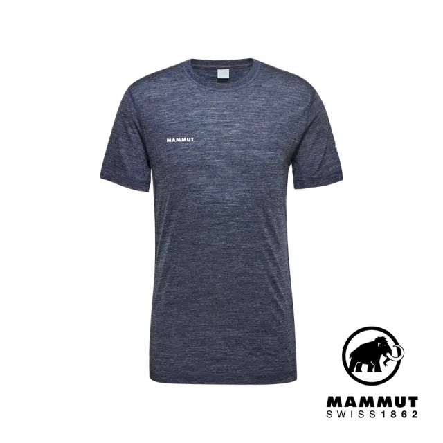 【Mammut 長毛象官方直營】Tree Wool FL T-Shirt Men 羊毛混紡快乾抗臭短袖T恤 海洋藍 男款 #1017-06680