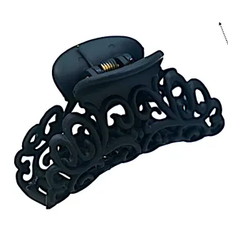 【89 zone】法式簡約復古鏤空 髮飾 頭飾 飾品 抓夾 髮夾 中號夾 2 入(酒紅/灰/橘)