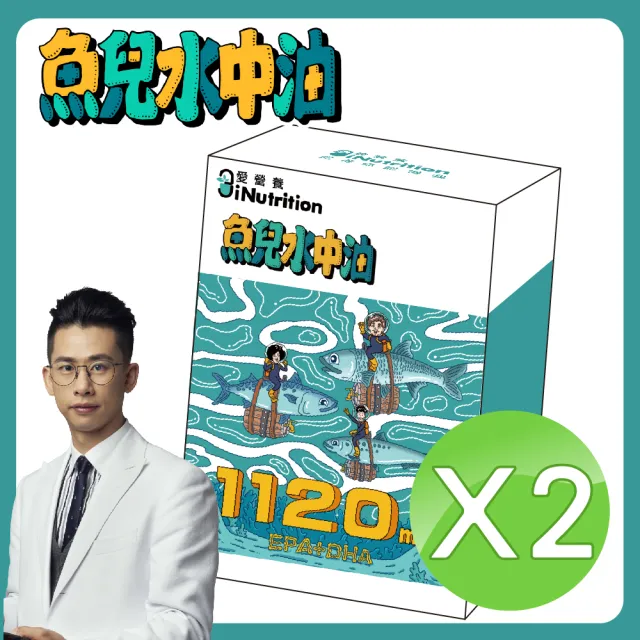 【愛營養 iNutrition】『升級版』魚兒水中油-2盒好康組 每盒30裝(85%頂級純淨魚油 挪威小型魚提煉)