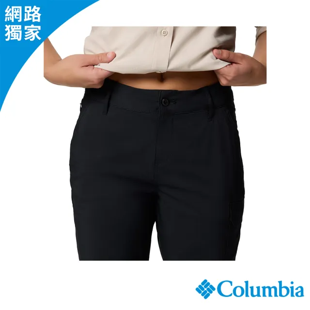 【Columbia 哥倫比亞】女款-超防曬UPF50快排兩截式長褲-黑色(UAP89440BK/JS)