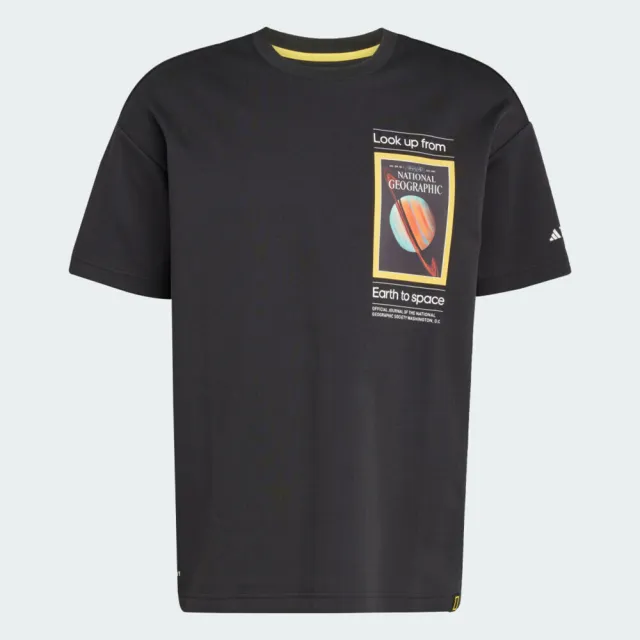 【adidas 愛迪達】Ng U Ar F Gfx T 男女 T恤 運動上衣 休閒短袖 國家地理 黑 亞版(JD5964)