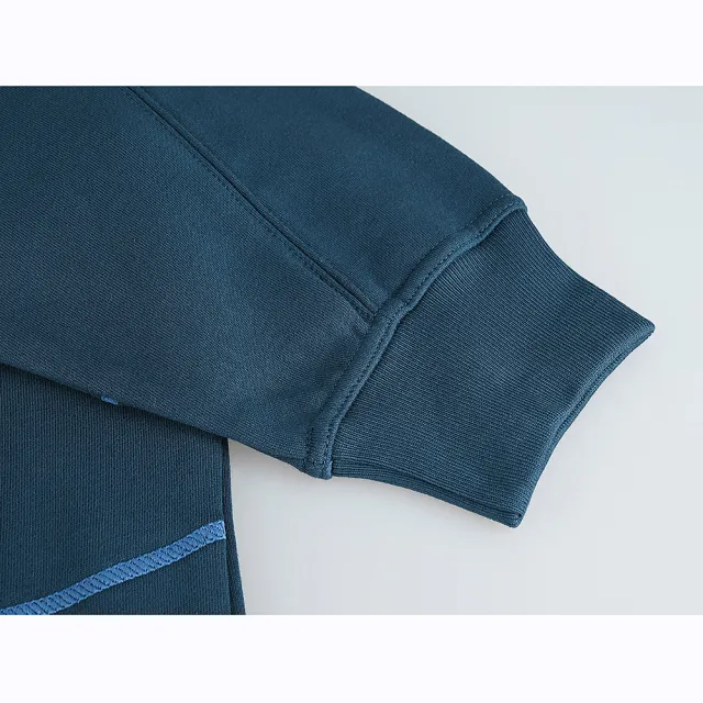 【Paul Smith】PAUL SMITH布標白字LOGO有機棉質圓領長袖運動衫(男款/深藍)