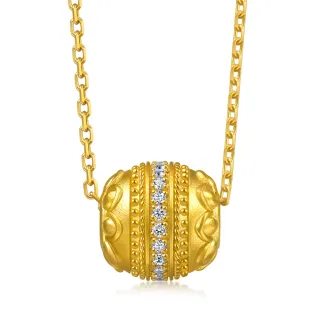 【點睛品】蓮花轉運珠 黃金鑽石項鍊