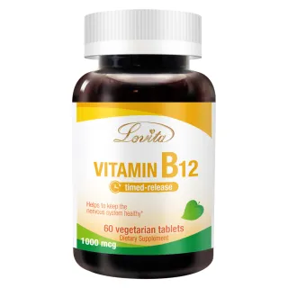 【LOVITA愛維他】長效緩釋型維他命B12素食錠1000mcg(60錠)
