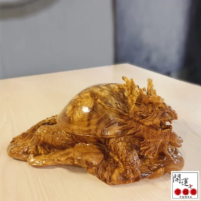 【開運方程式】黃金瘤花龍龜31公分款(木雕l招財開運擺件l陽宅風水/入厝禮)
