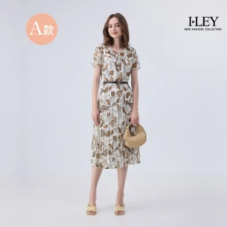 【ILEY 伊蕾】飄逸遊春日洋裝-貝殼/碎花/蕾絲/抽繩/方領/真兩件(多款任選)