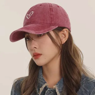 【MoonDy】鴨舌帽 棒球帽 帽子 女帽 情侶帽 愛心 韓國帽子 休閒帽 百搭 遮陽帽 休閒帽 圓 