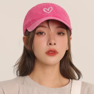 【MoonDy】鴨舌帽 棒球帽 帽子 女帽 情侶帽 愛心 韓國帽子 休閒帽 百搭 遮陽帽 休閒帽 圓 