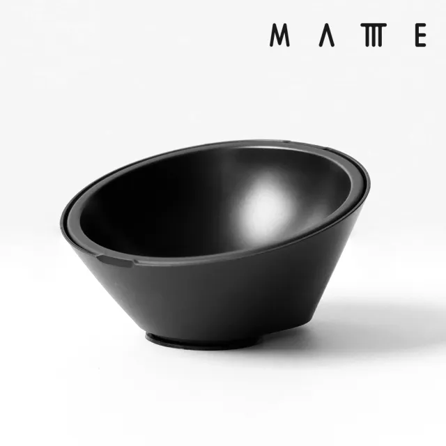【MATTTE】RoLock 寵物不倒大口徑飼料斜食碗 250ml 不沾黑色(吸地耐撞/內外碗分離/不沾塗層)