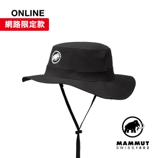 【Mammut 長毛象官方直營】Runbold Hat 防曬透氣漁夫帽 黑色 #1191-04614