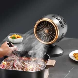 【QLZHS】小型桌面油煙機 火鍋燒烤抽風吸煙機 排味排風機 烤肉吸煙機 多角度調節去油煙器(露營/家用)