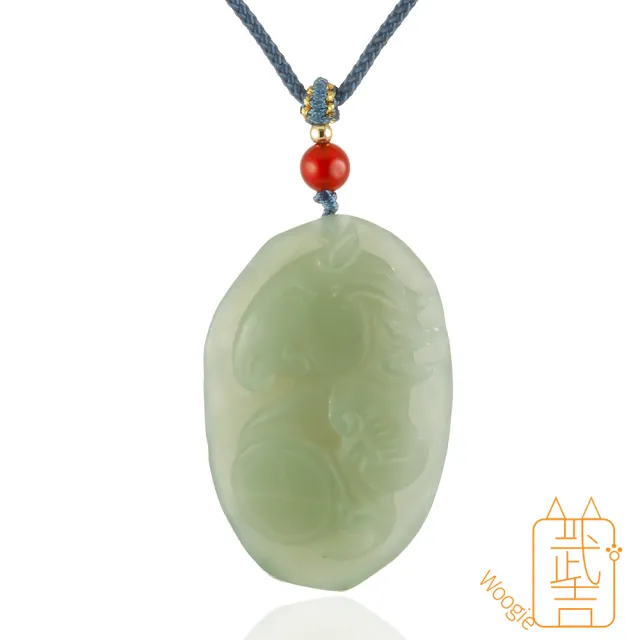 【Woogie武吉珠寶】和田玉雕刻項鍊(晴水馬上有錢)