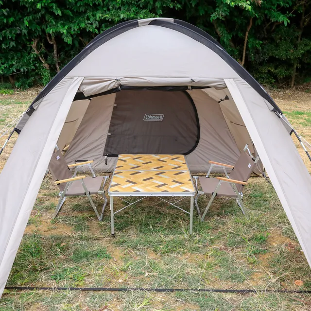 【Coleman】ROOMY FRONT 2-ROOM / 灰咖啡 / CM-18351(露營帳篷 客廳帳 寢室帳 隧道帳)