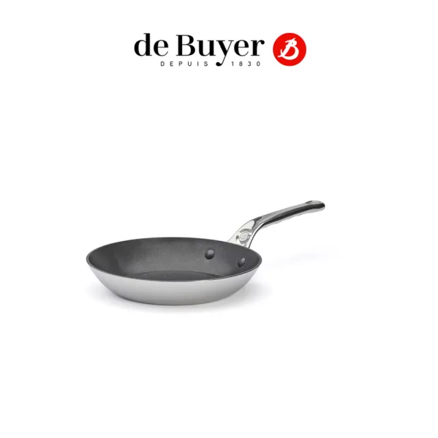 【de Buyer 畢耶】Affinity系列 多層複合不鏽鋼平底不沾鍋24cm-適用IH爐