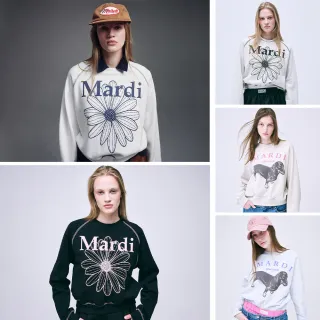 【MARDI MERCREDI】印花落肩大學TEE 多色 經典小雛菊 臘腸狗 SWEATSHIRT RAGLAN FLOWERMARDI