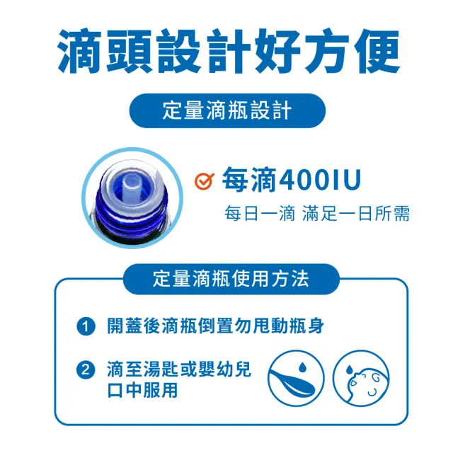 【LOVITA 愛維他】維他命D3滴液400IUx370份(370 天份)