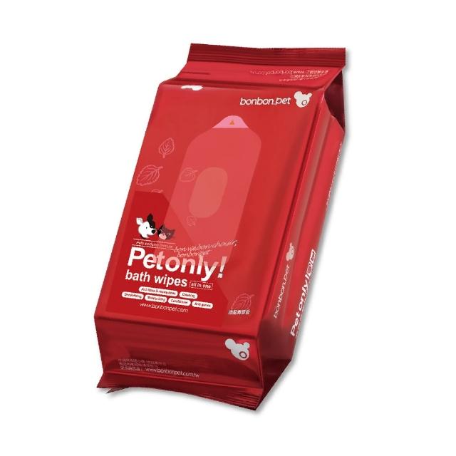 【bonbonpet 蹦蹦跳】寵物濕紙巾 家庭包40抽 微風青草香(效期見規格處標示/台灣製/潤澤/清潔/防蚊/防蚤)