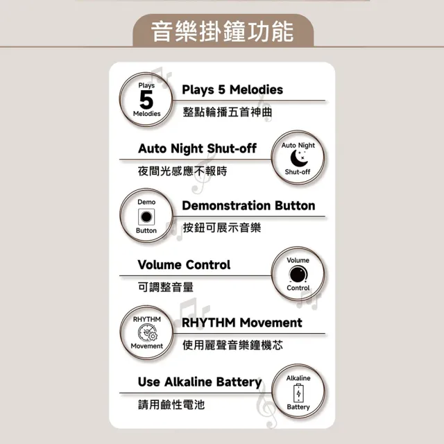 【中華隊】官方授權 英雄音樂掛鐘 5首音樂 頂級音樂鐘機芯使用(王建民/彭政閔/陳金鋒/音樂盒)
