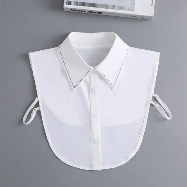 【米蘭精品】現貨+預購 假領子襯衫領片(棉質尖領時尚百搭女裝配件2色74ko87)