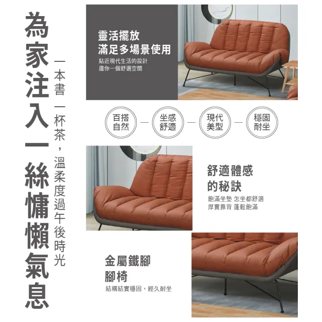 【ASSARI】海倫雙人座皮面沙發/休閒椅