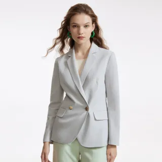 【G2000】女款 緹花排釦西裝外套-卡其灰色(3121671391) 38女王節首選