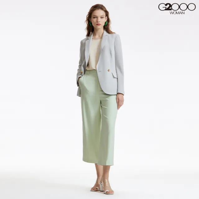 【G2000】女款 緹花排釦西裝外套-卡其灰色(3121671391) 面試 職場 通勤穿搭
