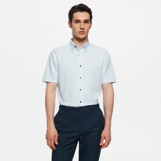 【G2000】吸濕排汗功能短袖上班襯衫-藍色(3613210271)