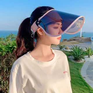【LEEHER】遮陽面罩/防紫外線/帽子/遮陽帽/防曬帽/太陽帽/戶外帽/防曬面罩/空頂帽/小臉神 