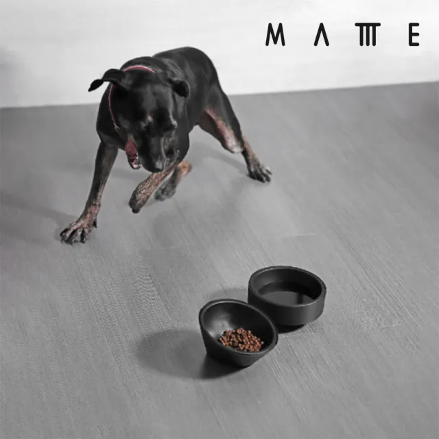 【MATTTE】RoLock 寵物不倒大口徑水碗 650ml 不沾黑色(吸地耐撞/內外碗分離/不沾塗層)