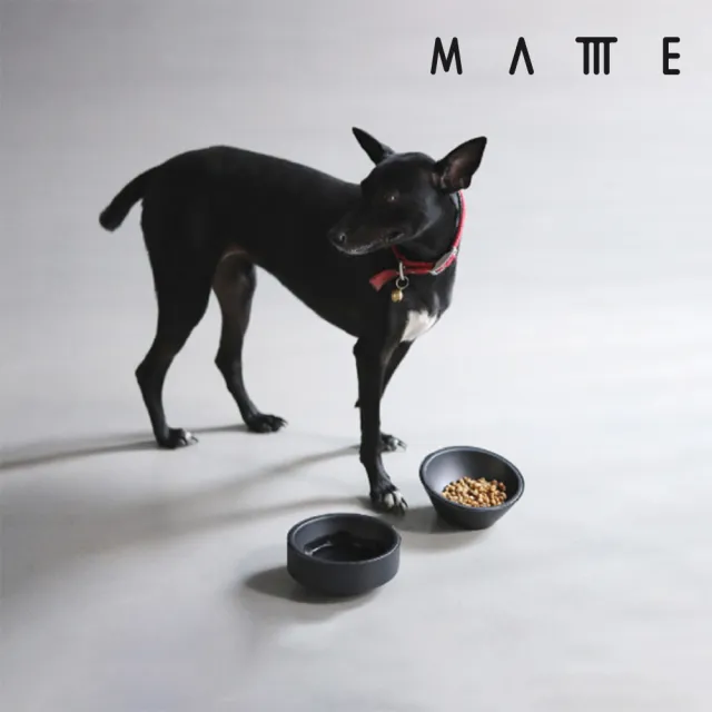 【MATTTE】RoLock 寵物不倒大口徑水碗 650ml 不沾黑色(吸地耐撞/內外碗分離/不沾塗層)