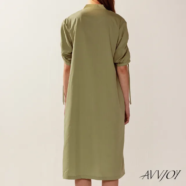 【AVVJOY 艾薇卓爾】抽褶連衣裙(連衣 衣裙 洋裝 花洋 連衣裙 洋裝長 碎花洋 連身裙 CLA0472DS)