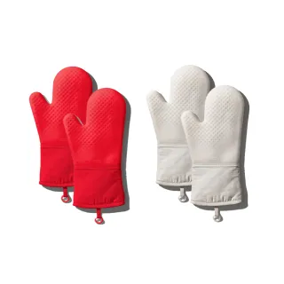 【美國OXO】矽膠隔熱手套2支(好清洗 雙面設計 不分左右手 耐熱220度 2色可選)