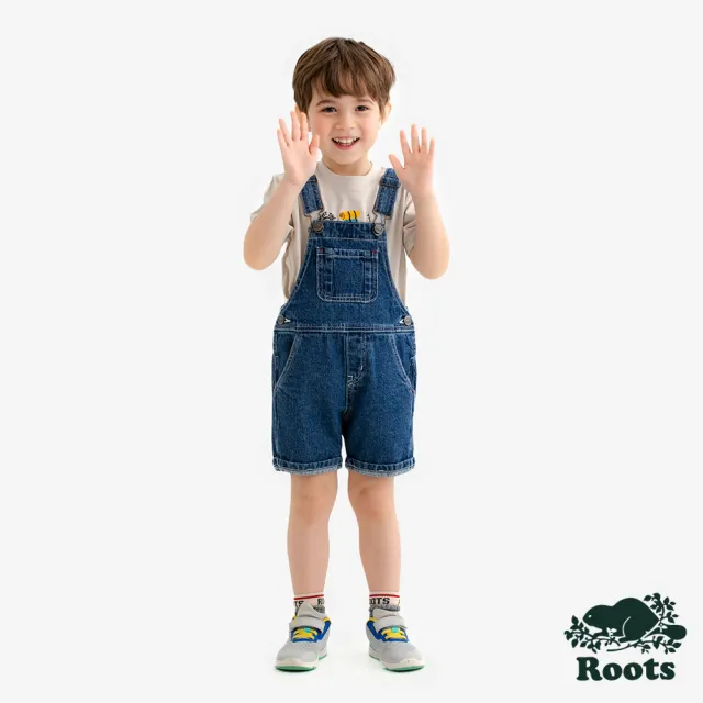 【Roots】Roots 小童-牛仔吊帶褲(藍色)