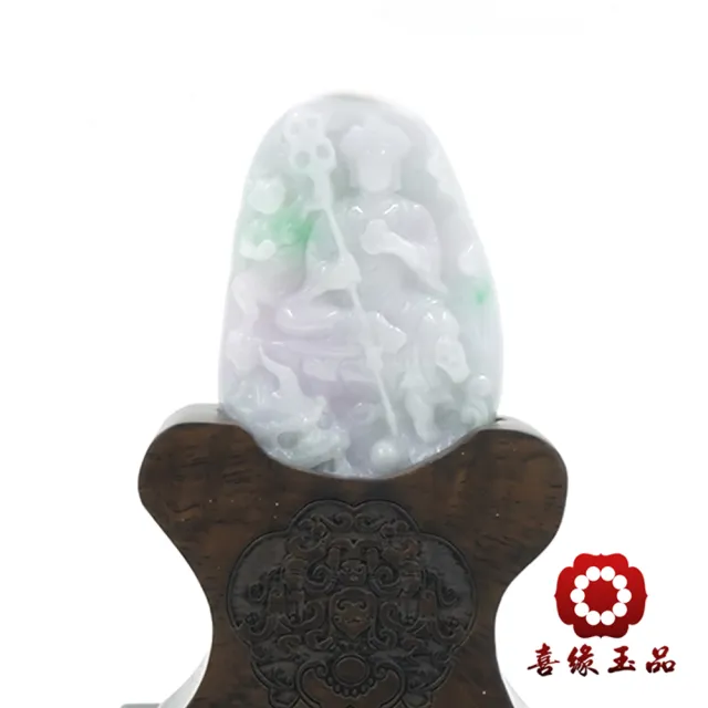 【喜緣玉品】地藏 天然翡翠A貨 春帶彩 大願地藏菩薩 風水擺設 擺件-僅此一品(開運風水)(直)