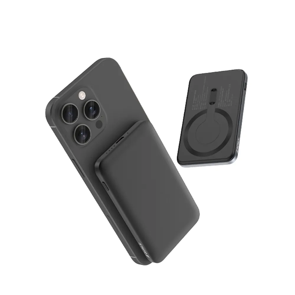 【HONLAI】無線極薄磁吸背夾行動電源 5000mAh MagSafe磁吸無線充 快充充電器