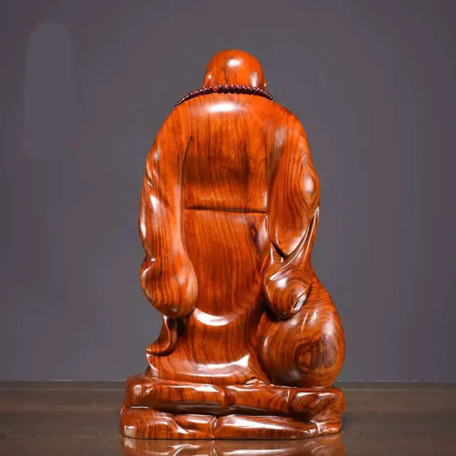 【桃花源創意工坊】彌勒佛擺飾紅木笑佛像工藝品家居客廳電視櫃裝飾不含佛珠擺飾(木雕)