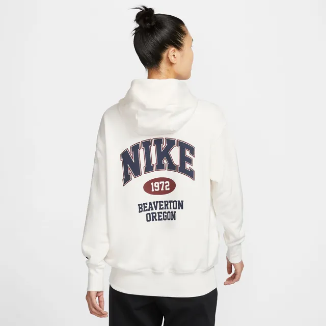 【NIKE 耐吉】長袖上衣 女款 帽T 運動 AS W NSW PHNX FLC PO HD OS GCE 米白 HV1743-133