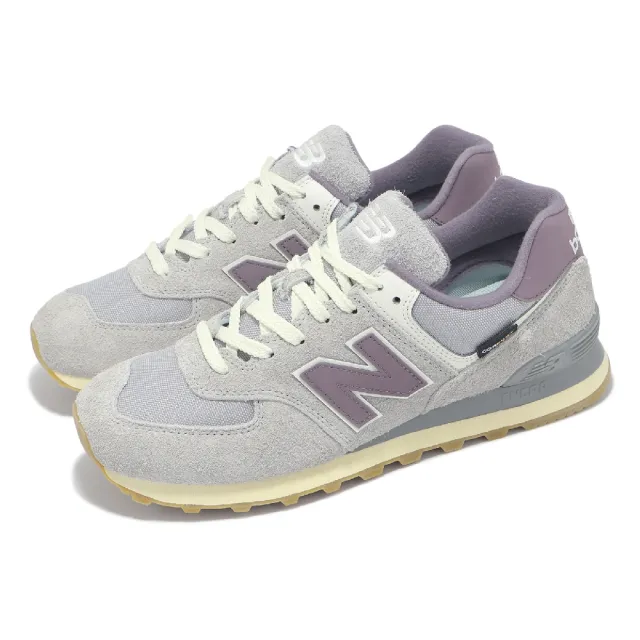 NEW BALANCE】休閒鞋574 男鞋女鞋灰紫Cordura 抗撕裂麂皮經典情侶鞋NB