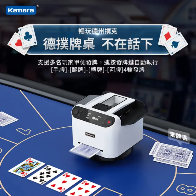 【Kamera 佳美能】撲克牌自動洗牌發牌機 MAX6(寬牌/橋牌/紙牌/塑膠牌/快速洗牌/電動洗牌機)