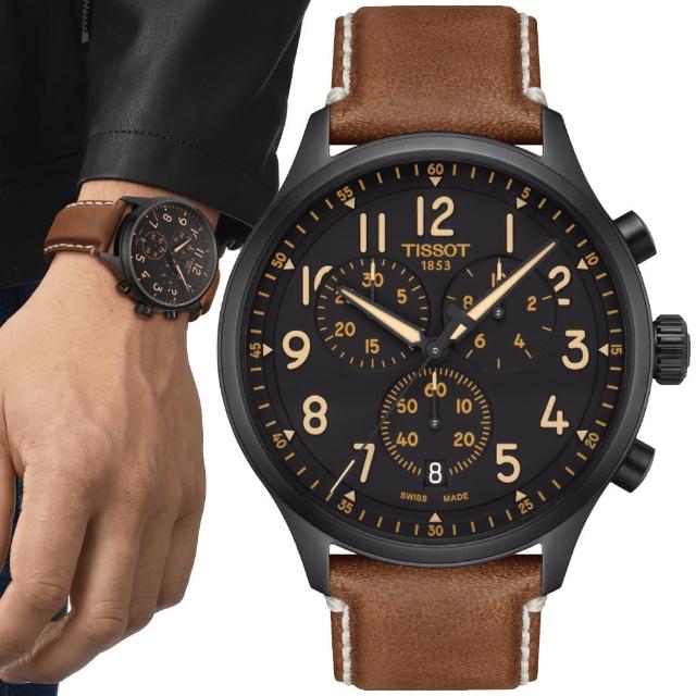 【TISSOT 天梭】CHRONO XL 韻馳系列 三眼計時腕錶 七夕 情人節 送禮 (T1166173605203)