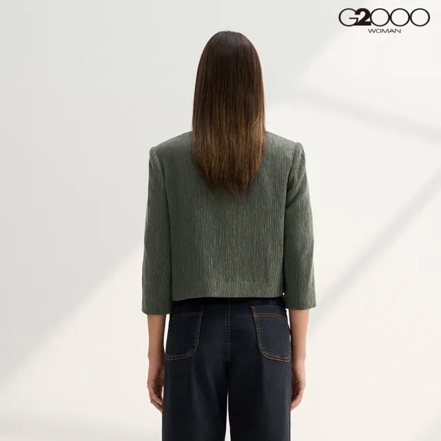 【G2000】女款 時尚短版休閒外套-橄欖綠(4128702058)
