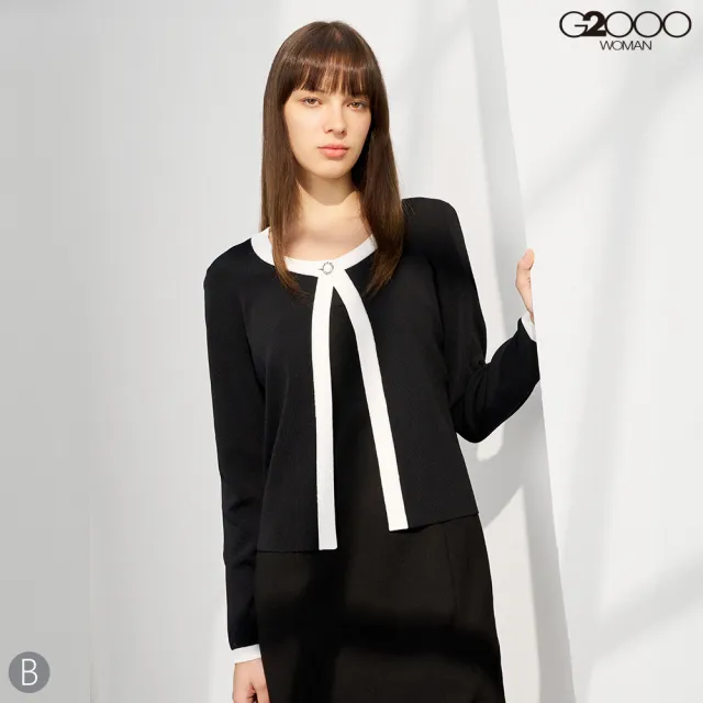 【G2000】女款 時尚圓領單扣針織外套(2款可選)